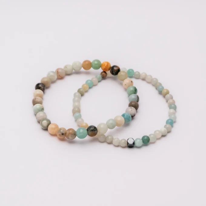 Pulseras de Amazonita de flores