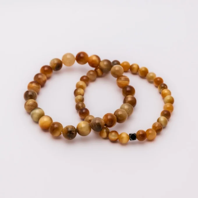 Pulseras de Ojo de tigre dorado