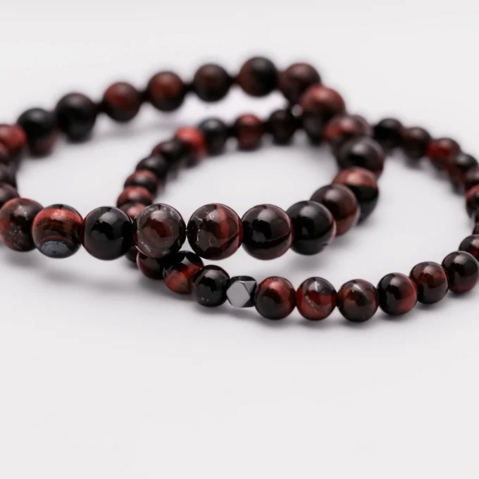 Pulseras de Ojo de tigre rojo