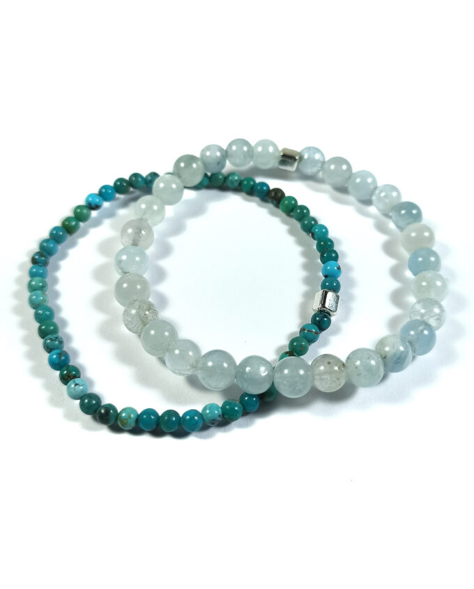 Pulseras de Aguamarina y Turquesa de Hubei - Imagen 2