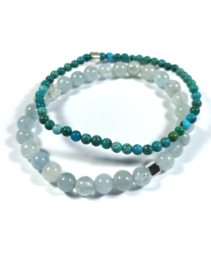 Pulseras de Aguamarina y Turquesa de Hubei