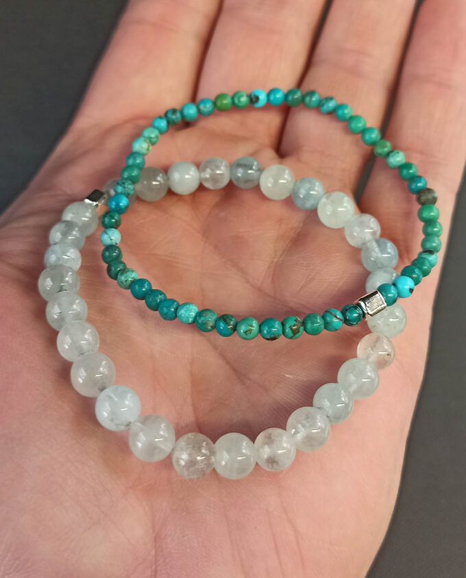 Pulseras de Aguamarina y Turquesa de Hubei - Imagen 3