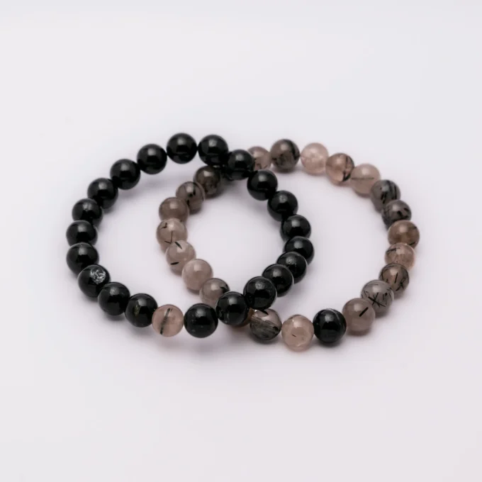 Pulseras de Cuarzo Turmalinado y Turmalina negra - Imagen 2