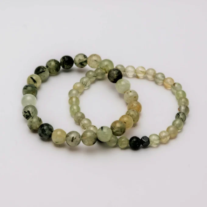 Pulseras de Prehnita con epidota