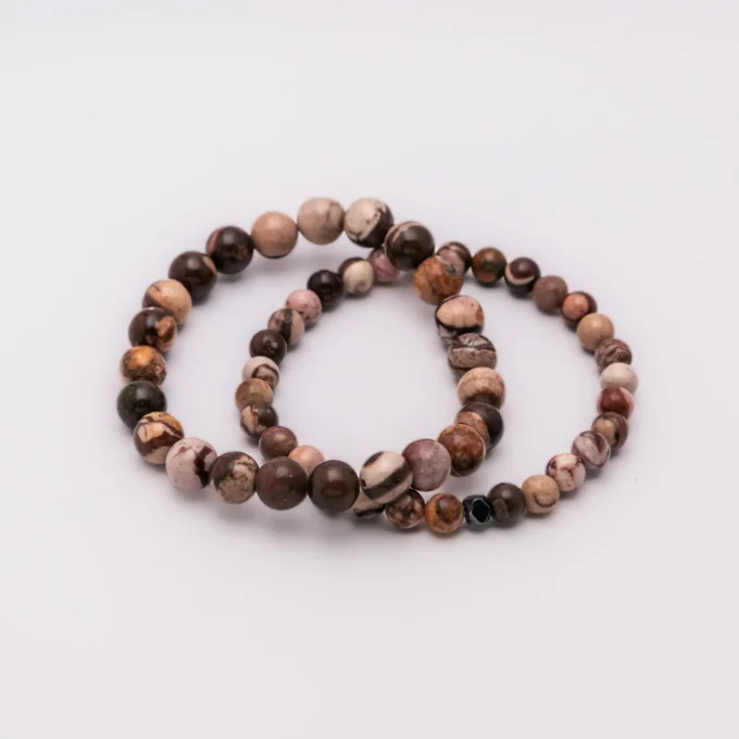 Pulseras de Jaspe cebra café - Imagen 2