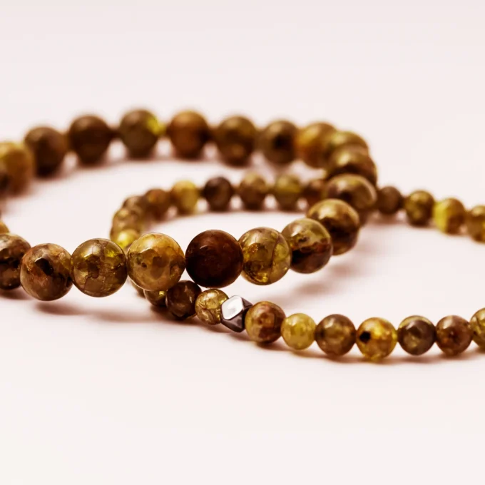 Pulseras de Granate verde ( andradita )
